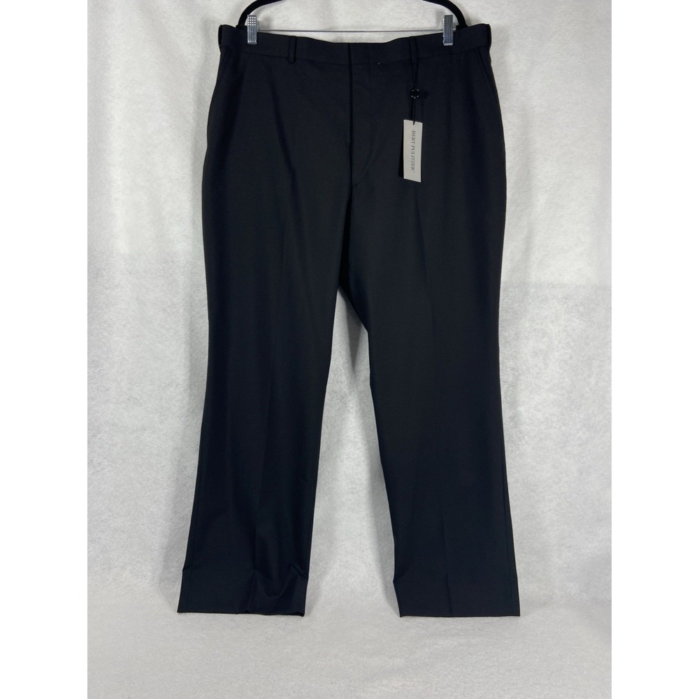 Vintage Bert Pulitzer pants mens 40x32 black wool blend trousers Expandable New